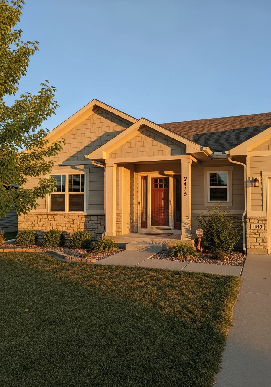 Sedgwick home with front entrance, landscaping, and property detail.